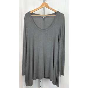 PURE COLLECTION  Size 12 Scoop Neck Tunic Top Stretch Modal Cashmere Gray